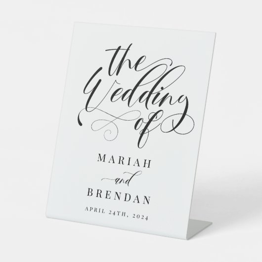 Elegant Calligraphy Classic Wedding Welcome Reclamebord Met Voetstuk (Voorkant)