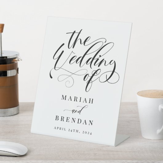Elegant Calligraphy Classic Wedding Welcome Reclamebord Met Voetstuk (Insitu)