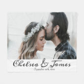 Elegant Calligraphy Couple Photo Fleece Deken (Voorkant (Horizontaal))