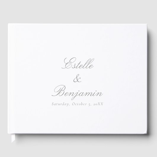 Elegant Calligraphy Couples Wedding Guest Book Gastenboek (Voorkant)