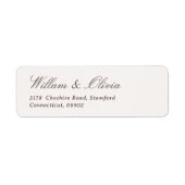Elegant Calligraphy Cream and Brown Wedding Etiket (Voorkant)