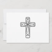 Elegant Calligraphy Cross- and Dove Baptisme Kaart (Achterkant)