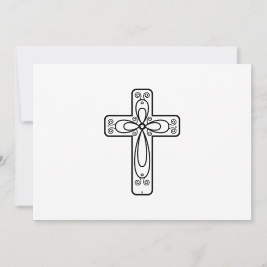Elegant Calligraphy Cross- and Dove Baptisme Kaart (Achterkant)