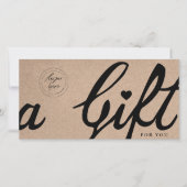 Elegant Calligraphy Custom Kraft Cadeaucertificaat (Voorkant)