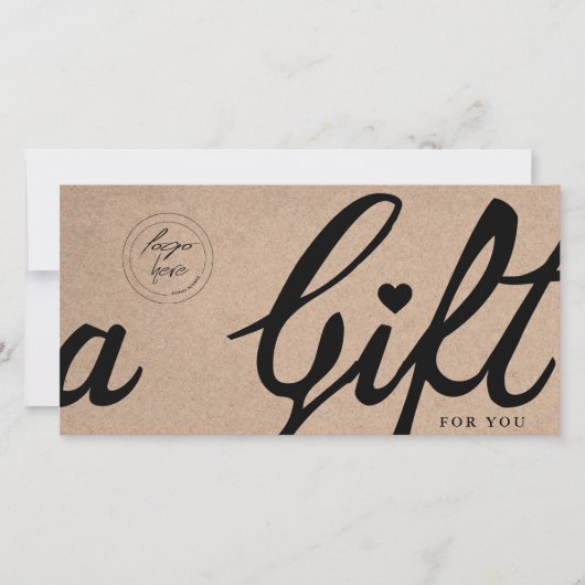 Elegant Calligraphy Custom Kraft Cadeaucertificaat (Voorkant)