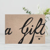 Elegant Calligraphy Custom Kraft Cadeaucertificaat (Staand voorkant)