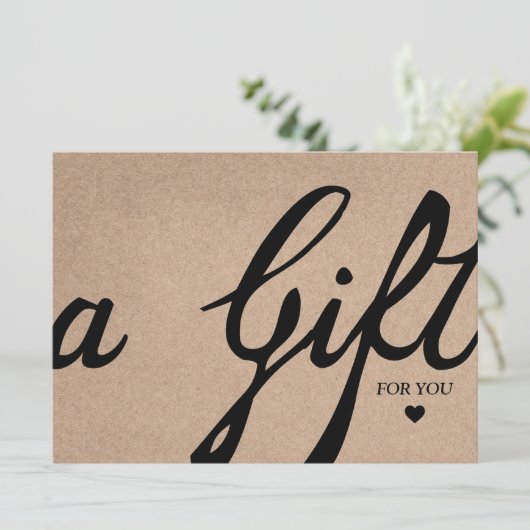 Elegant Calligraphy Custom Kraft Cadeaucertificaat (Staand voorkant)