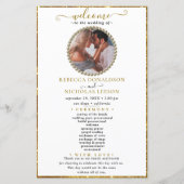 Elegant Calligraphy Custom Photo Wedding Program (Voorkant)