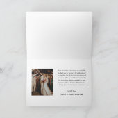 Elegant Calligraphy Custom Wedding Photo Bedankkaart (Binnen)