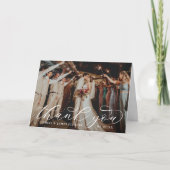 Elegant Calligraphy Custom Wedding Photo Bedankkaart (Voorkant)