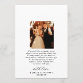Elegant Calligraphy Custom Wedding Photo Bedankkaart (Achterkant)