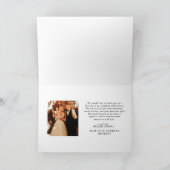 Elegant Calligraphy Custom Wedding Photo Bedankkaart (Binnen)