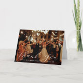 Elegant Calligraphy Custom Wedding Photo Bedankkaart (Voorkant)