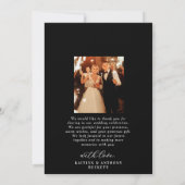 Elegant Calligraphy Custom Wedding Photo Bedankkaart (Achterkant)