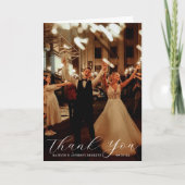 Elegant Calligraphy Custom Wedding Photo Bedankkaart (Voorkant)