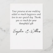 Elegant Calligraphy Custom Wedding Photo Hartelijk Folie Feestdagenkaart (Achterkant)