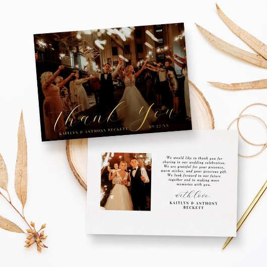 Elegant Calligraphy Custom Wedding Photo Hartelijk Folie Uitnodiging