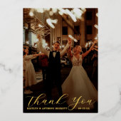 Elegant Calligraphy Custom Wedding Photo Hartelijk Folie Uitnodiging (Voorkant)