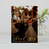 Elegant Calligraphy Custom Wedding Photo Hartelijk Folie Uitnodiging (Staand Voorkant)