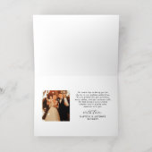 Elegant Calligraphy Custom Wedding Photo Hartelijk Folie Wenskaart (Binnenlaag)