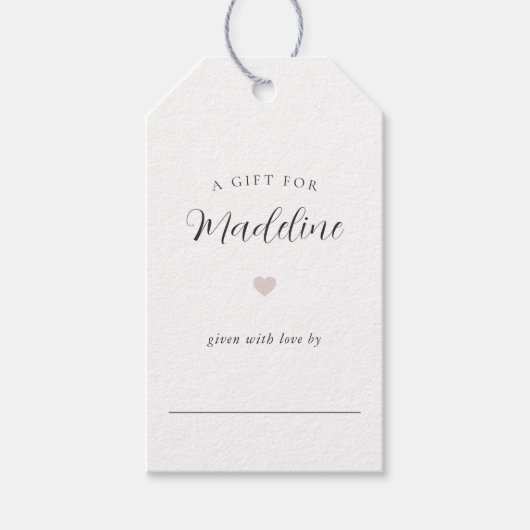 Elegant Calligraphy Display Shower Cadeaulabel (Voorkant)