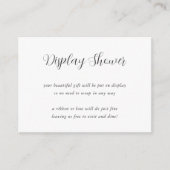 Elegant Calligraphy Display Shower Informatiekaartje (Voorkant)