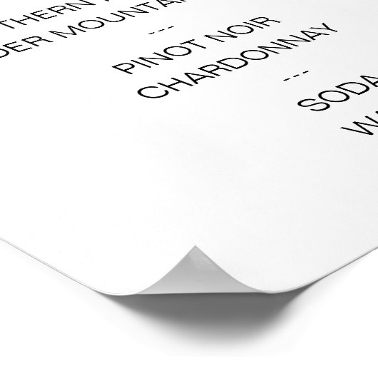 Elegant Calligraphy Drink Bar Menu Wedding Poster (Hoek)