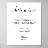 Elegant Calligraphy Drink Bar Menu Wedding Poster (Voorkant)