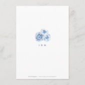 Elegant calligraphy dusty blue floral bruiloft informatiekaartje (Achterkant)