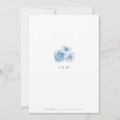Elegant calligraphy dusty blue floral bruiloft kaart (Achterkant)