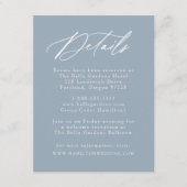 Elegant Calligraphy Dusty Blue Wedding Details Informatiekaartje (Voorkant)
