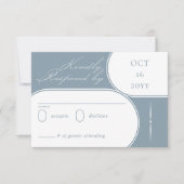 Elegant Calligraphy Dusty Blue Wedding RSVP Kaartje (Voorkant)