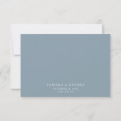 Elegant Calligraphy Dusty Blue Wedding RSVP Kaartje (Achterkant)