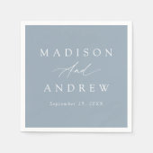 Elegant Calligraphy Dusty Blue Wedding Servet (Voorkant)