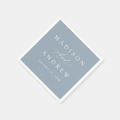 Elegant Calligraphy Dusty Blue Wedding Servet (Hoek)