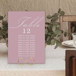 Elegant Calligraphy Dusty Roos Table Seating Kaart