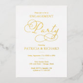 Elegant Calligraphy Engagement Party Folie Uitnodiging (Voorkant)