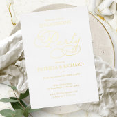 Elegant Calligraphy Engagement Party Folie Uitnodiging