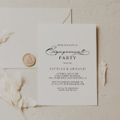 Elegant Calligraphy Engagement Party Kaart