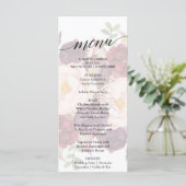 Elegant Calligraphy Faded Floral Dinner Menu Kaart (Staand voorkant)