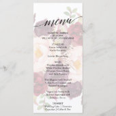 Elegant Calligraphy Faded Floral Dinner Menu Kaart (Voorkant)