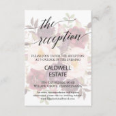 Elegant Calligraphy Faded Floral Reception Kaart (Voorkant)