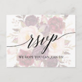 Elegant Calligraphy Faded Floral Song Request RSVP Uitnodiging Briefkaart (Voorkant)