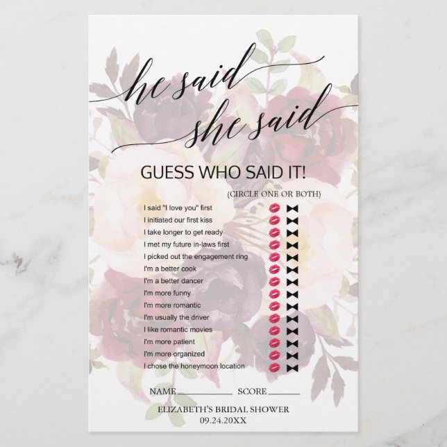 Elegant Calligraphy Faded Floral zei ze: (Voorkant)