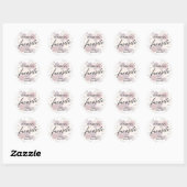Elegant Calligraphy Faded Floral zijn favoriet Ronde Sticker (Vel)