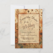 Elegant Calligraphy Fall Boho Wildflowers Wedding Save The Date (Voorkant)