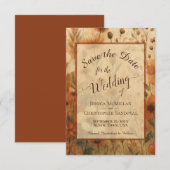 Elegant Calligraphy Fall Boho Wildflowers Wedding Save The Date (Voorkant / Achterkant)