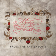 Elegant Calligraphy Family Name Merry Kerstry