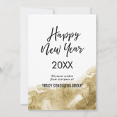 Elegant Calligraphy Festive Gold Glitter Business Feestdagenkaart (Voorkant)