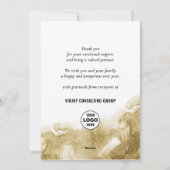 Elegant Calligraphy Festive Gold Glitter Business Feestdagenkaart (Achterkant)